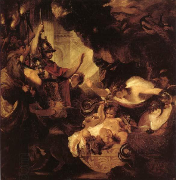 Sir Joshua Reynolds The Infant Hercules Strangling Serpents in his Cradle oil painting picture